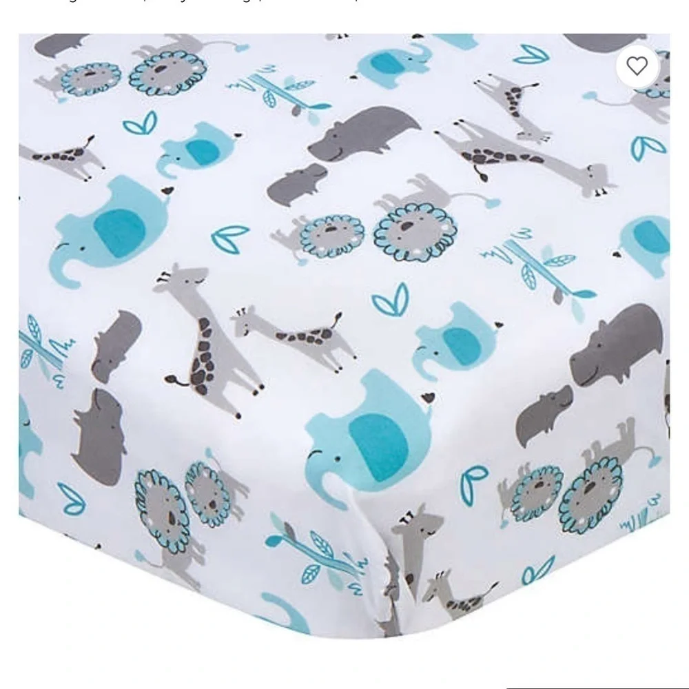 Gerber® Animals Fitted Crib Sheet in White